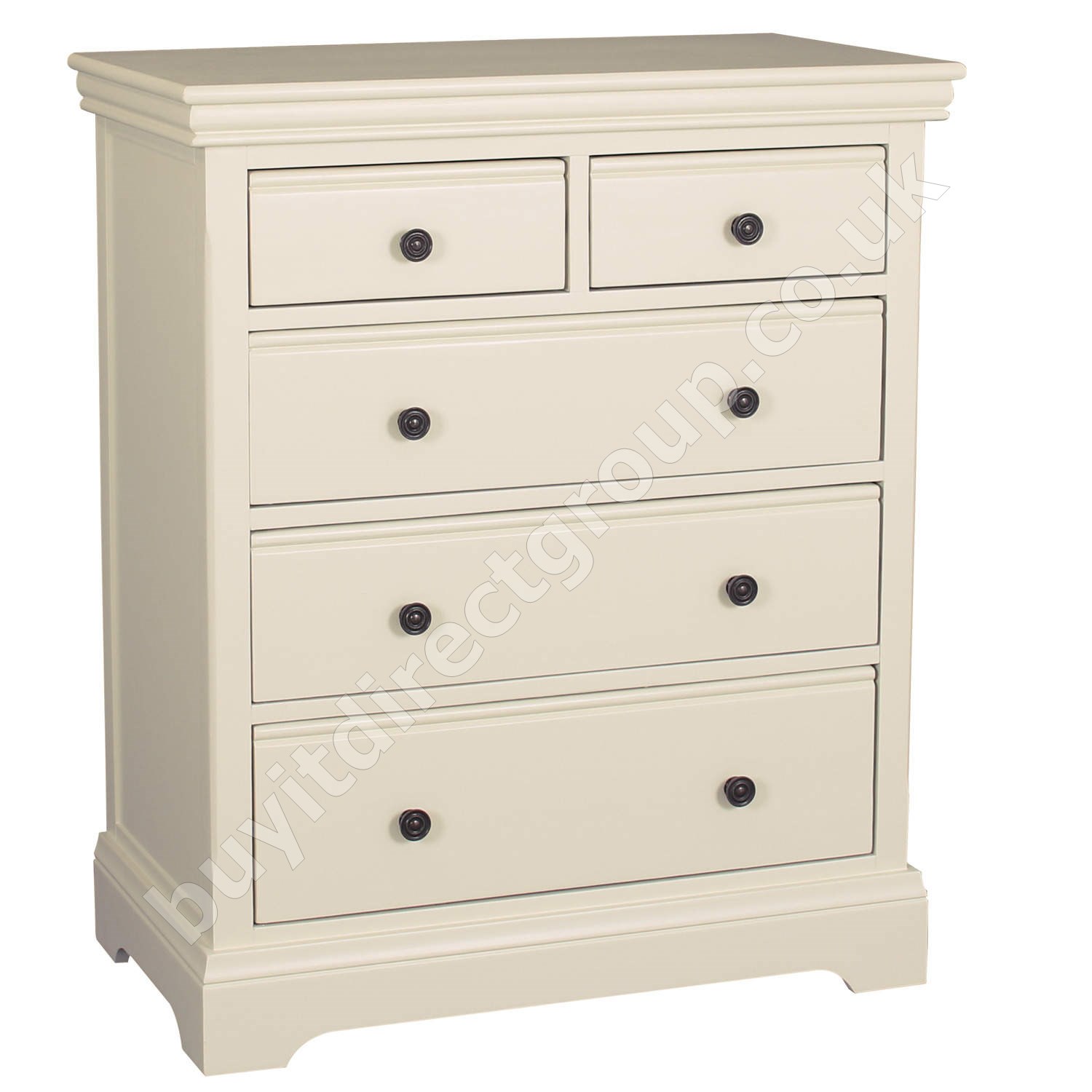 Ivory Solid Wooden 3 + 2 Drawer Chest of Drawers Bedroom Storage | eBay